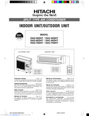 Hitachi RAD-50DH7 / RAC-50DH7 Instruction Manual