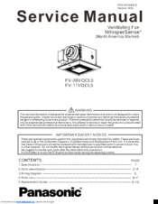 Panasonic WhisperSense FV-11VQCL5 Service Manual