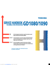 Toshiba GD 1080 Service Handbook