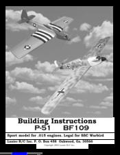 Lanier R/C BF109 Building Instructions