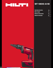 Hilti ST 1800-A18 Operating Instructions Manual