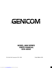 Genicom 4800 series User Manual