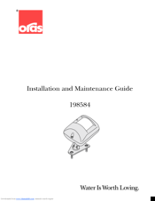 Oras 198584 Installation And Maintenance Manual