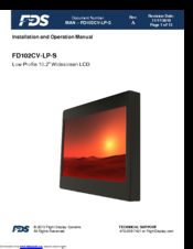 FDS FD102CV-LP-S Installation And Operation Manual