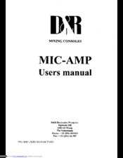 D&R MIC-AMP User Manual