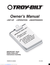 Troy-Bilt OG-4905 Owner's Manual