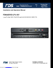 FDS FD932DVD-LP-2-AV Installation And Operation Manual