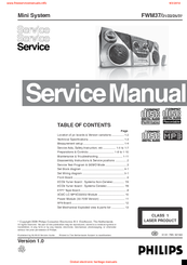 Philips FWM37/21/22/25/37 Service Manual
