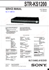 Sony STR-KS1200 Service Manual