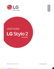 LG stylo 2 -k540 User Manual