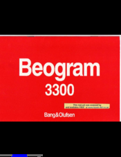 Bang & Olufsen beogram 3300 User Manual
