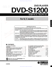 Yamaha DVD-S1200C Service Manual