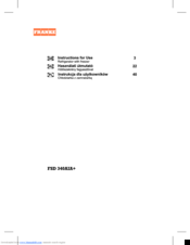 Franke FSD 340AIA+ Instructions For Use Manual