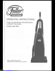 Fuller Brush FBP-12PW Operating Instructions Manual