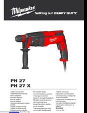 Milwaukee PH 27 X Original Instructions Manual