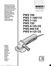 Bosch PWS 9-125 CE Operating Instructions Manual