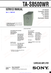 Sony TA-SB500WR Service Manual