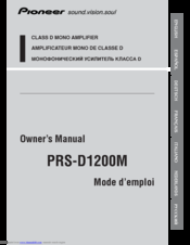 Pioneer PREMIER PRS-D1200M Owner's Manual