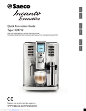 Saeco HD9712 Incanto Executive Quick Instruction Manual