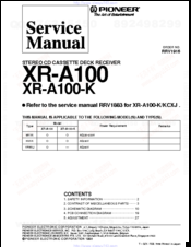 Pioneer XR-A100-K Service Manual