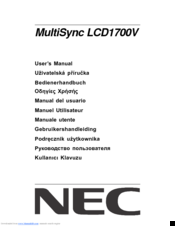 NEC LCD1700V - MultiSync - 17