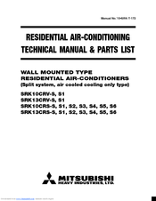 Mitsubishi SRK10CRS-S Technical Manual & Parts List