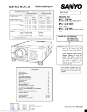 Sanyo PLC-EF30 Service Manual