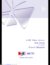 ACTi SED-2300Q User Manual