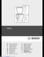 Bosch TKA67 Operating Instructions Manual