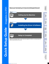 Oce Imagistics ix 2701 Quick Setup Manual