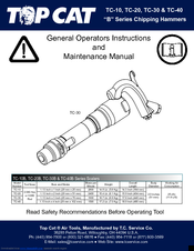 TOP CAT TC-40 General Operators Instructions And Maintenance Manual