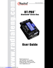 Radial Engineering BT-PRO User Manual