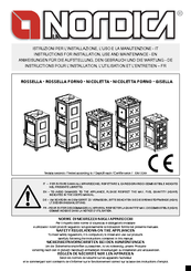 Nordica NICOLETTA Instructions For Installation, Use And Maintenance Manual