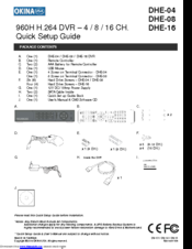 Okina DHE-08 Quick Setup Manual