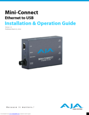 AJA mini-connect Installation & Operation Manual