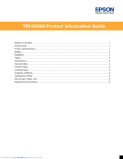 Epson TM-H2000 Product Information Manual