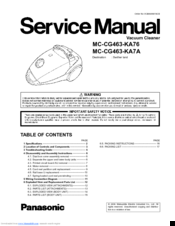 Panasonic MC-CG463-KA7A Service Manual