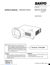 Sanyo PLC-XL40 Service Manual