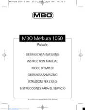 MBO Merkura 1050 Instruction Manual