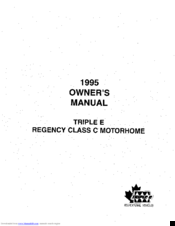 Triple E regency class c Owner's Manual