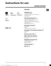 Hotpoint WMF 701 Instructions For Use Manual
