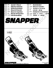 Briggs & Stratton SNAPPER Operator's Manual
