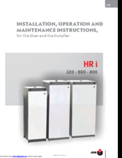 ACV HR i 320 Installation, Operation And Maintenance Instructions