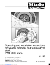 Miele PWT 6089 Vario Operating And Installation Instructions