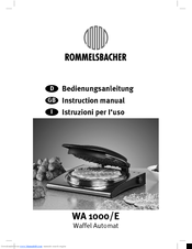 Rommelsbacher WA 1000/E Instruction Manual