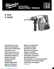 Milwaukee V18 HX Instructions For Use Manual