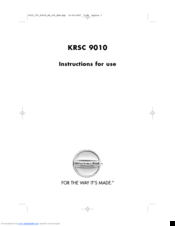 KitchenAid KRSC 9010 Instructions For Use Manual