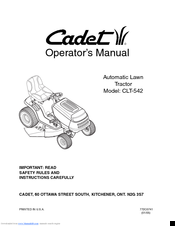 Cadet CLT-542 Operator's Manual