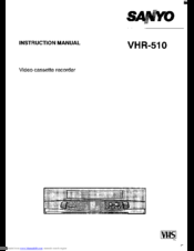 Sanyo VHR-510 Instruction Manual
