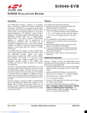 Silicon Laboratories Si5040 User Manual